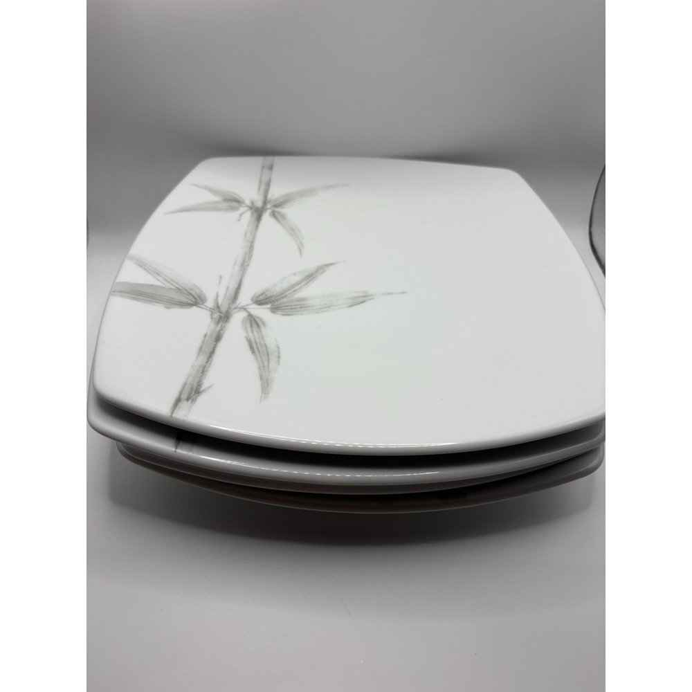 Studio Nova Silver Bamboo Y0814 Dinner Plates 10.5" Set of 4 Mikasa China